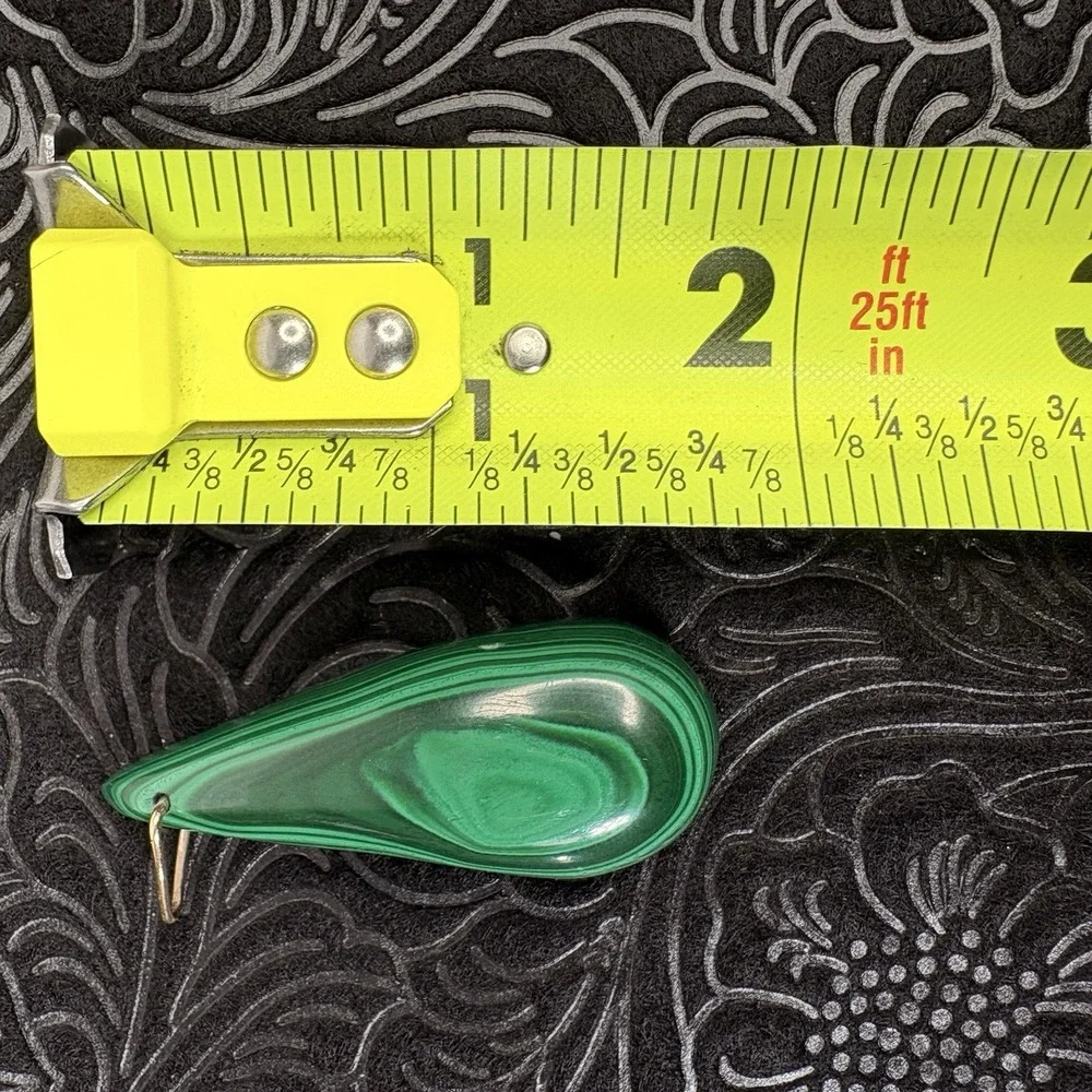 Natural Green Malachite‎ Gemstone Teardrop Shape 22 Gram Charm Pendant